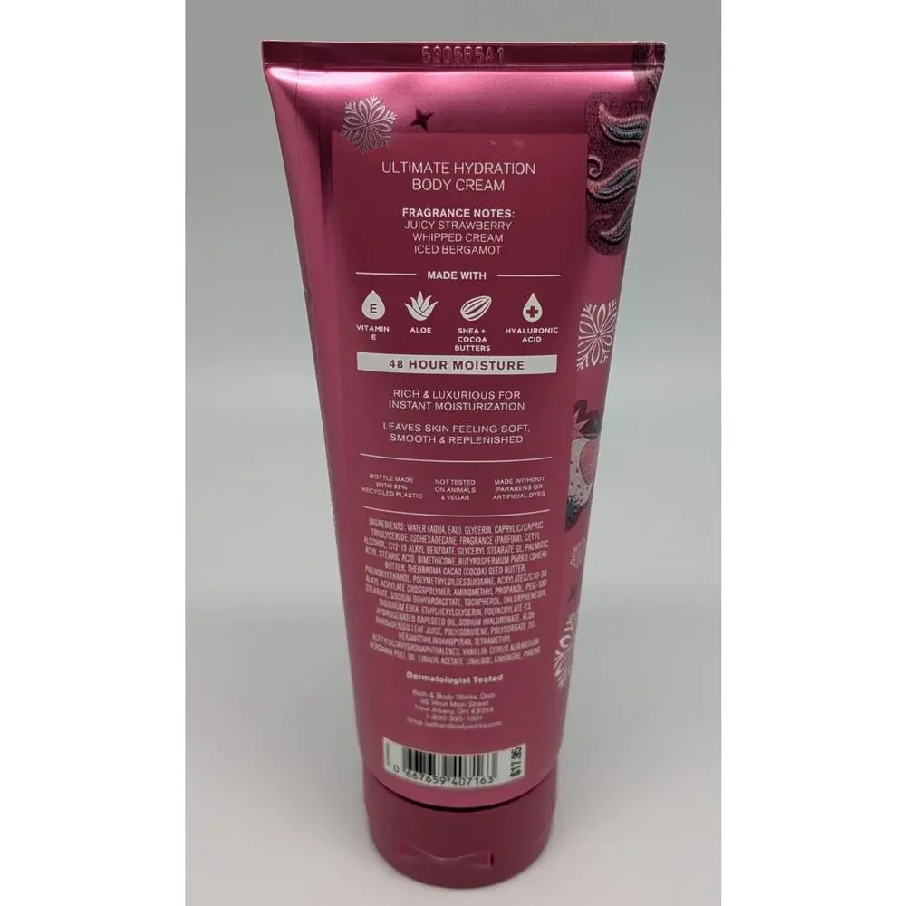 Bath & Body Works Strawberry Snowflakes Ultimate Hydration Body Cream 8 oz NEW